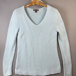 Tommy Bahama Knit Sweater Womens Size S Vneck Breezy Stylish Beachy Comfort Blue